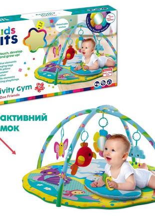 Килимок для малюків kids hits kh06/006 (6шт) тактильні елементи, дзеркало, яскраві стрічки,підвісні