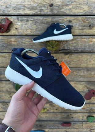 Літні кросівки nike roshe run сині сітка