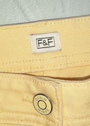 🎁1+1=3** фирменные зауженные желтые джинсы скинни f&amp;f, размер 48 - 506 фото