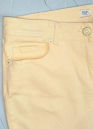 🎁1+1=3** фирменные зауженные желтые джинсы скинни f&amp;f, размер 48 - 509 фото
