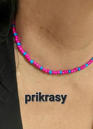 Чокер из бисера ожерелье яркие цвета барби купить чокер из бисера