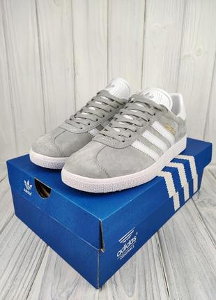 Мужские кроссовки adidas gazelle l.grey