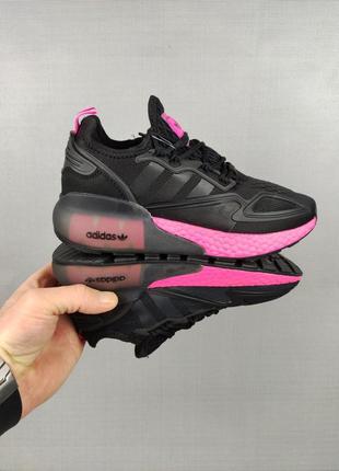 Кроссовки женские adidas zx 2k boost black&pink 36-408 фото