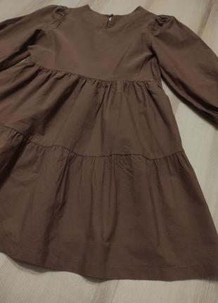 Красивое легкое платье из коттона, платьеце пышное с длинным рукавом на 9-11 лет6 фото