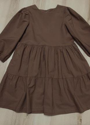 Красивое легкое платье из коттона, платьеце пышное с длинным рукавом на 9-11 лет7 фото