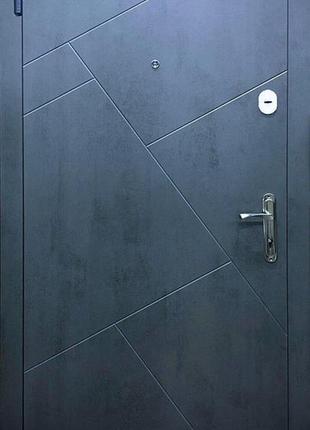 Двері ф1 вікторія метал 2050*860 ліві бетон сірий