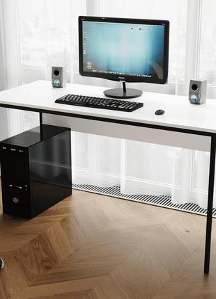 Компьютерный стол rimos 1600х750х600 мм tor черный лдсп белый 16мм (z-25_b_b) (bbx)