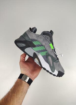 Мужские кроссовки adidas streetball mid gray neon7 фото