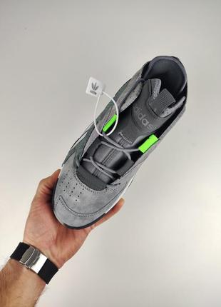 Мужские кроссовки adidas streetball mid gray neon9 фото