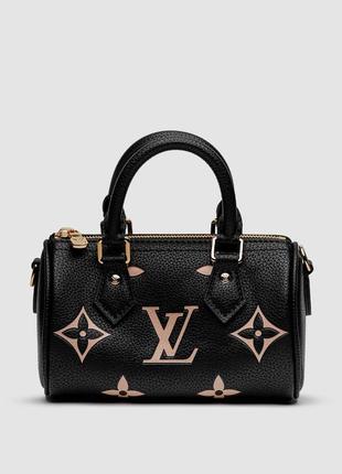 Зручна брендова жіноча сумка louis vuitton натуральна чорна шкіра на кожен день луї віттон топ