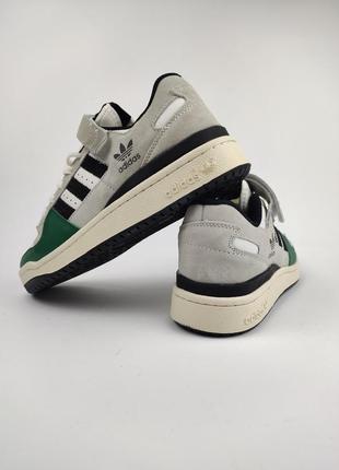 Мужские кроссовки adidas forum white green2 фото
