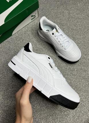 Кожаные белые кеды puma