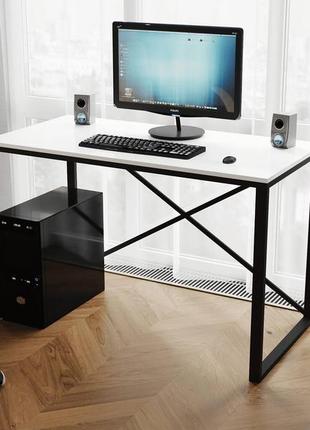 Комп'ютерний стіл rimos 1400х750х600 мм чорний лдсп білий 16 мм (z-23_bl_b)