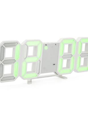 Електронний годинник vst-ly1089, будильник, живлення від кабелю 220v, green light, box