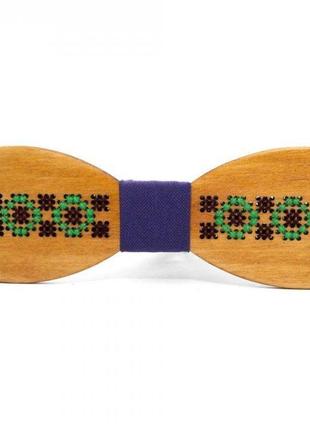 Вишита дерев'яна краватка метелик gofin gbdh-8231