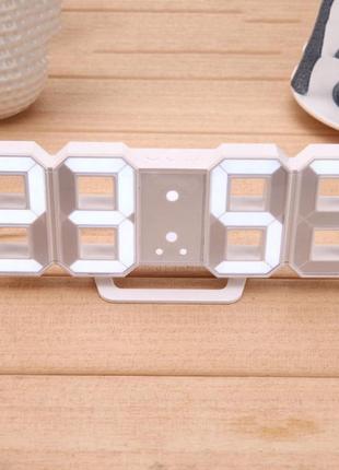 Годинник електронний світлодіодний настільний caixing з білою led-підсвіткою і будильником із гігрометром вимірює