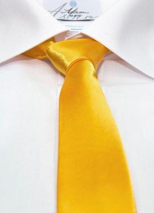 Краватка gofin вузький золотистий однотонний fgn-312 фото
