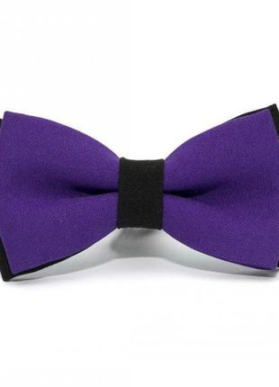 Детская галстук бабочка gofin двухслойная фиолетовая dgb-2641