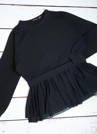 1+1=3 стильний базовий чорний светр світшот boohoo, розмір 42 - 44