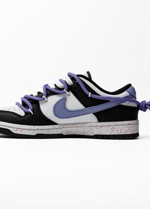 Nike sb dunk low black purple3 фото