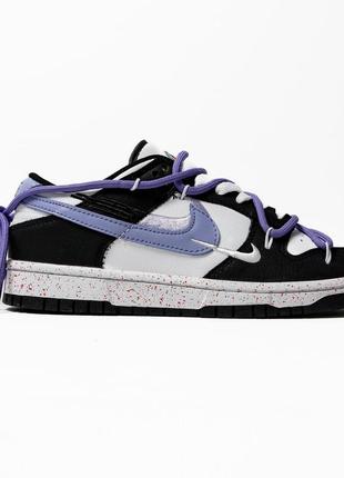 Nike sb dunk low black purple2 фото