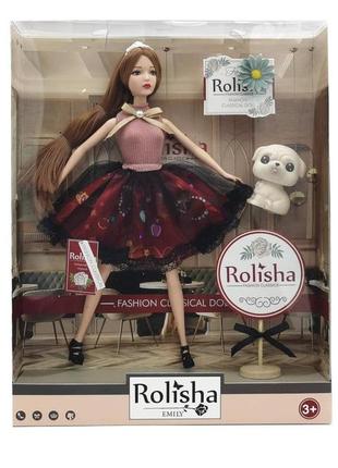 Кукла emily "rolisha" с собачкой (29 см) qj100d