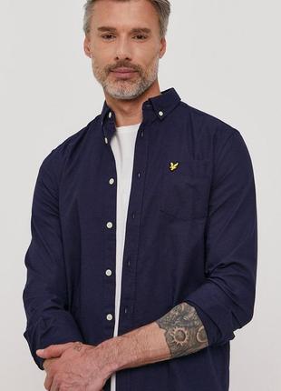 Рубашка мужская синяя lyle &amp; scott, размер m