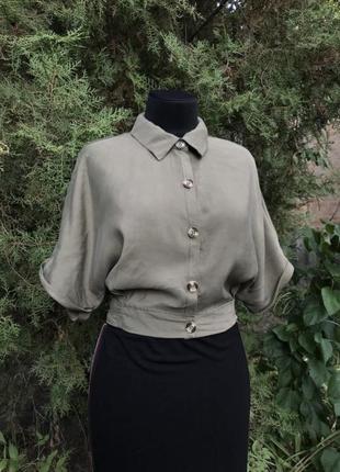 Mn italy блуза хакі вкорочена на поясі італія