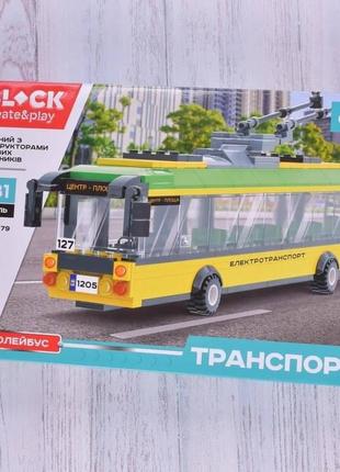 Конструктор iblock транспорт тролейбус (281 деталь) pl-921-379