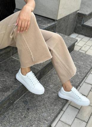 Кеды женские кожаные белые