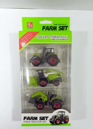 Набор тракторов toycloud металлические, 3 штуки sq82013-2k