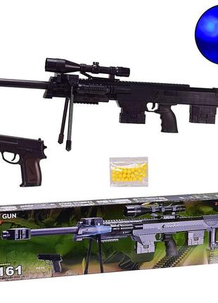 Снайперская винтовка p.1161 (6шт) в коробке 88*20*9 см, р-р автомата – 84 см, р-р пистолета – 14 см
