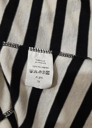 Blind date франція футболка в смужку біла-молочна/чорна кофточка рукава з зав'язкою жіноча літо s-m9 фото