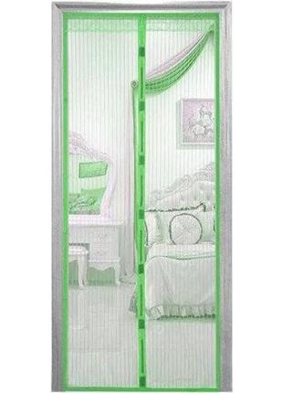 Дверная антимоскитная сетка на магнитах 210х100см зеленая