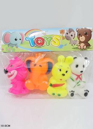 Игрушки-пищалки toycloud животные (4 шт) k89-11