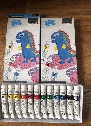 Crelando краски tempera paints набор 12 цветов акриловые