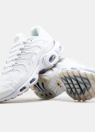 Кроссовки мужские кожаные nike air max tn plus белые повседневные кросы найк мужская спортивная обувь на лето