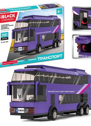 Конструктор iblock транспорт автобус 381 деталь pl-921-382