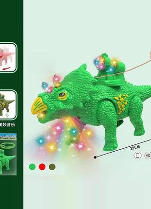 Тварина муз. арт. 5966 (180шт/2) динозавр, 3 кольори мікс, світ., пакет. 29*8,5*13,5 см