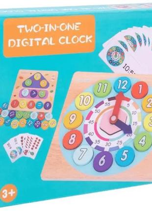 Деревянный сортер-часы toycloud изучаем время и счет wd13116