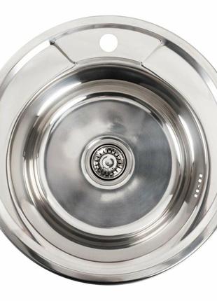 Кухонна мийка з нержавіючої сталі platinum полировка 490 (0,8/180 мм)