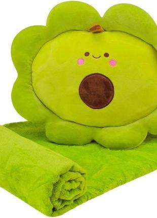 М'яка іграшка-подушка toycloud авокадо-квітка з пледом (60 см) k15259