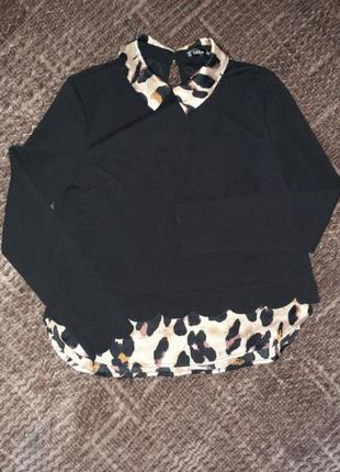 Блуза рубашка блузка лего леопардовый принт5 фото