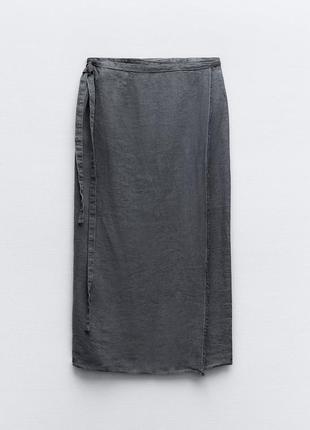 Спідниця парео zara льон2 фото