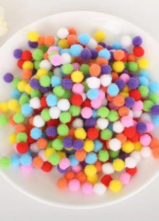 Кулі помпони finding круглі пружні пом-пони різні кольори 10 мм упаковка 10 шт