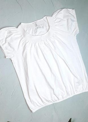 🎁1+1=3** фирменная белая натуральная блуза блузка m&amp;co, размер 50 - 529 фото