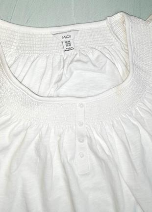 🎁1+1=3** фирменная белая натуральная блуза блузка m&amp;co, размер 50 - 523 фото