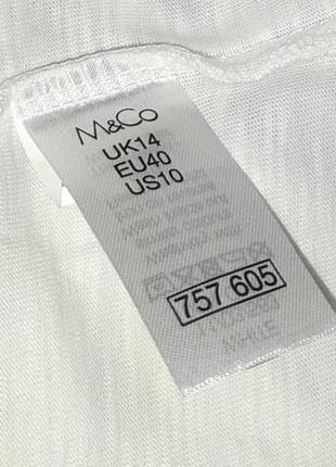 🎁1+1=3** фирменная белая натуральная блуза блузка m&amp;co, размер 50 - 525 фото
