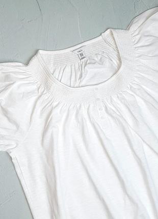 🎁1+1=3** фирменная белая натуральная блуза блузка m&amp;co, размер 50 - 528 фото