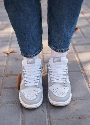 Жіночі кросівки nike sb dunk low retro white grey | smb4 фото